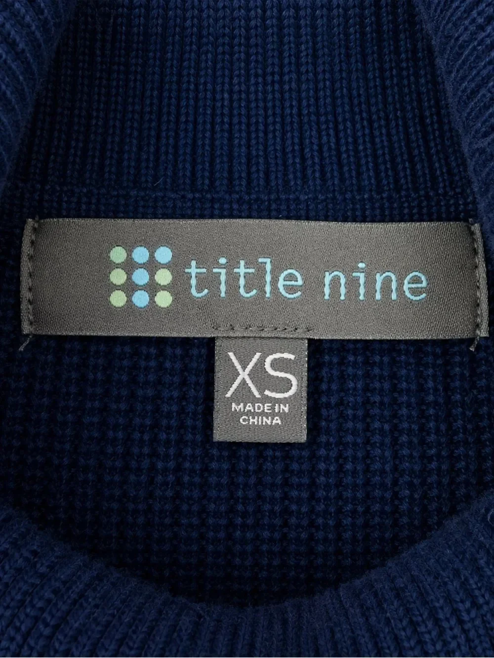 Title Nine NWT Blue Turtleneck Sweater Navy M Striped Colorblock Sleeve Pullover
